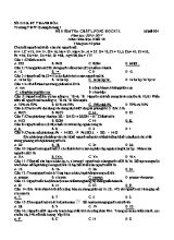 Đề kiểm tra chất lượng học kì I năm học 2016 - 2017 môn Hóa học. khối 10 - Trường THPT Quảng Xương I